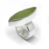 Handmade 925 silver ring with semi-precious prenite stone MUR095 Handmade 925 silver ring with semi-precious prenite stone MUR095