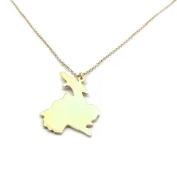 Sterling silver gold plated pendant with cut out map of your favorite country or region