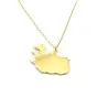 Sterling silver gold plated pendant with cut out map of your favorite country or region Sterling silver gold plated pendant with cut out map of your favorite country or region