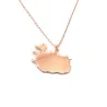 Sterling silver rose gold plated pendant with cut out map of your favorite country or region Sterling silver rose gold plated pendant with cut out map of your favorite country or region