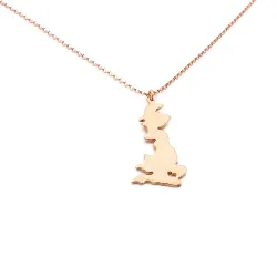 Sterling silver rose gold plated pendant with cut out map of your favorite country or region
