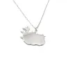 Sterling silver platinum plated pendant with cut out map of your favorite country or region Sterling silver platinum plated pendant with cut out map of your favorite country or region
