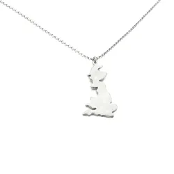 Sterling silver platinum plated pendant with cut out map of your favorite country or region