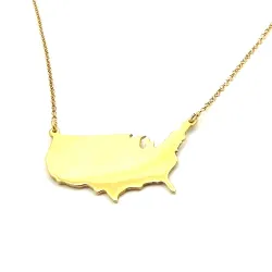 Sterling silver gold plated necklace with cut out map of your favorite country or region
