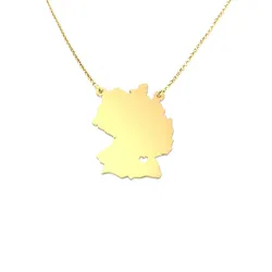 Sterling silver gold plated necklace with cut out map of your favorite country or region