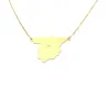 Sterling silver gold plated necklace with cut out map of your favorite country or region Sterling silver gold plated necklace with cut out map of your favorite country or region