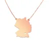 Sterling silver rose gold plated necklace with cut out map of your favorite country or region Sterling silver rose gold plated necklace with cut out map of your favorite country or region