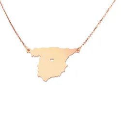 Sterling silver rose gold plated necklace with cut out map of your favorite country or region