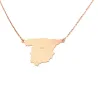 Sterling silver rose gold plated necklace with cut out map of your favorite country or region Sterling silver rose gold plated necklace with cut out map of your favorite country or region