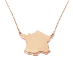 Sterling silver rose gold plated necklace with cut out map of your favorite country or region