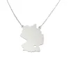 Sterling silver platinum plated necklace with cut out map of your favorite country or region Sterling silver platinum plated necklace with cut out map of your favorite country or region