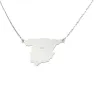 Sterling silver platinum plated necklace with cut out map of your favorite country or region Sterling silver platinum plated necklace with cut out map of your favorite country or region