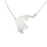 Sterling silver platinum plated necklace with cut out map of your favorite country or region Sterling silver platinum plated necklace with cut out map of your favorite country or region