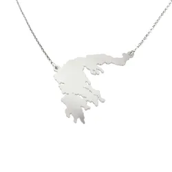 Sterling silver platinum plated necklace with cut out map of your favorite country or region
