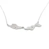 Sterling silver platinum  plated necklace with 2 maps of your favorite countries or regions Sterling silver platinum  plated necklace with 2 maps of your favorite countries or regions