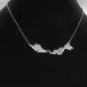 Sterling silver platinum  plated necklace with 2 maps of your favorite countries or regions Sterling silver platinum  plated necklace with 2 maps of your favorite countries or regions