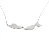 Sterling silver platinum  plated necklace with 2 maps of your favorite countries or regions Sterling silver platinum  plated necklace with 2 maps of your favorite countries or regions