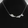 Sterling silver platinum  plated necklace with 2 maps of your favorite countries or regions Sterling silver platinum  plated necklace with 2 maps of your favorite countries or regions