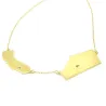 Sterling silver gold plated necklace with 2 maps of your favorite countries or regions Sterling silver gold plated necklace with 2 maps of your favorite countries or regions