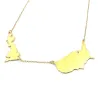 Sterling silver gold plated necklace with 2 maps of your favorite countries or regions Sterling silver gold plated necklace with 2 maps of your favorite countries or regions