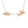 Sterling silver rose gold plated necklace with 2 maps of your favorite countries or regions Sterling silver rose gold plated necklace with 2 maps of your favorite countries or regions