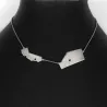 Sterling silver platinum  plated necklace with 2 maps of your favorite countries or regions Sterling silver platinum  plated necklace with 2 maps of your favorite countries or regions