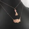 Sterling silver rose gold plated necklace with 2 maps of your favorite countries or regions Sterling silver rose gold plated necklace with 2 maps of your favorite countries or regions