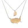 Sterling silver rose gold plated necklace with 2 maps of your favorite countries or regions Sterling silver rose gold plated necklace with 2 maps of your favorite countries or regions