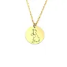 Sterling silver gold plated disk pendant with engraved map of your favorite country or region (stainless steel chain) Sterling silver gold plated disk pendant with engraved map of your favorite country or region (stainless steel chain)