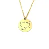 Sterling silver gold plated disk pendant with engraved map of your favorite country or region (stainless steel chain) Sterling silver gold plated disk pendant with engraved map of your favorite country or region (stainless steel chain)