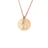Sterling silver rose gold plated disk pendant with engraved map of your favorite country or region (stainless steel chain) Sterling silver rose gold plated disk pendant with engraved map of your favorite country or region (stainless steel chain)