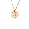 Sterling silver rose gold plated disk pendant with engraved map of your favorite country or region (stainless steel chain) Sterling silver rose gold plated disk pendant with engraved map of your favorite country or region (stainless steel chain)