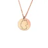 Sterling silver rose gold plated disk pendant with engraved map of your favorite country or region (stainless steel chain) Sterling silver rose gold plated disk pendant with engraved map of your favorite country or region (stainless steel chain)