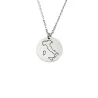 Sterling silver platinum plated disk pendant with engraved map of your favorite country or region (stainless steel chain) Sterling silver platinum plated disk pendant with engraved map of your favorite country or region (stainless steel chain)