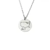 Sterling silver platinum plated disk pendant with engraved map of your favorite country or region (stainless steel chain) Sterling silver platinum plated disk pendant with engraved map of your favorite country or region (stainless steel chain)