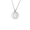 Sterling silver platinum plated disk pendant with engraved map of your favorite country or region (stainless steel chain) Sterling silver platinum plated disk pendant with engraved map of your favorite country or region (stainless steel chain)
