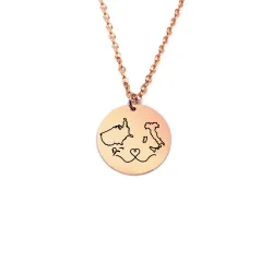 Ασημένιο μενταγιόν δισκάκι με χαραγμένους χάρτες