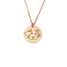 Sterling silver rose gold plated disk pendant with engraved maps of your favorite countries or regions (stainless steel chain) Sterling silver rose gold plated disk pendant with engraved maps of your favorite countries or regions (stainless steel chain)