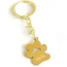 Brass Keychain with Pet Paw and Name