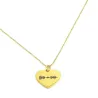 Silver gold plated heart necklace with waveform and QRcode engraved