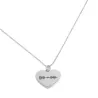Silver platinum plated heart necklace with waveform and QRcode engraved
