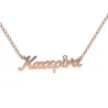 Silver rose gold plated necklace with swarovski name and tone