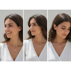 Ασημένιο επιπλατινωμένο κολιέ με όνομα και τόνο κορώνα