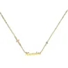 Ασημένιο επιχρυσωμένο κολιέ με όνομα, τόνο swarovski, σταυρό με στρας και ματάκι και αλυσίδα