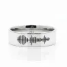 5mm silver ring with sound waveform engraving