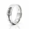 5mm silver ring with sound waveform engraving