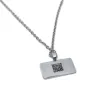 Rectangle pendant made of Nickel silver with engraving of a children's painting, stainless steel chain