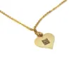 Silver gold plated heart pendant with engraving of a children's painting, stainless steel chain