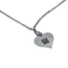 Heart pendant made of Nickel silver with engraving of a children's painting, stainless steel chain