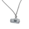 Pendant made of Nickel silver with engraving of a children's painting, stainless steel chain
